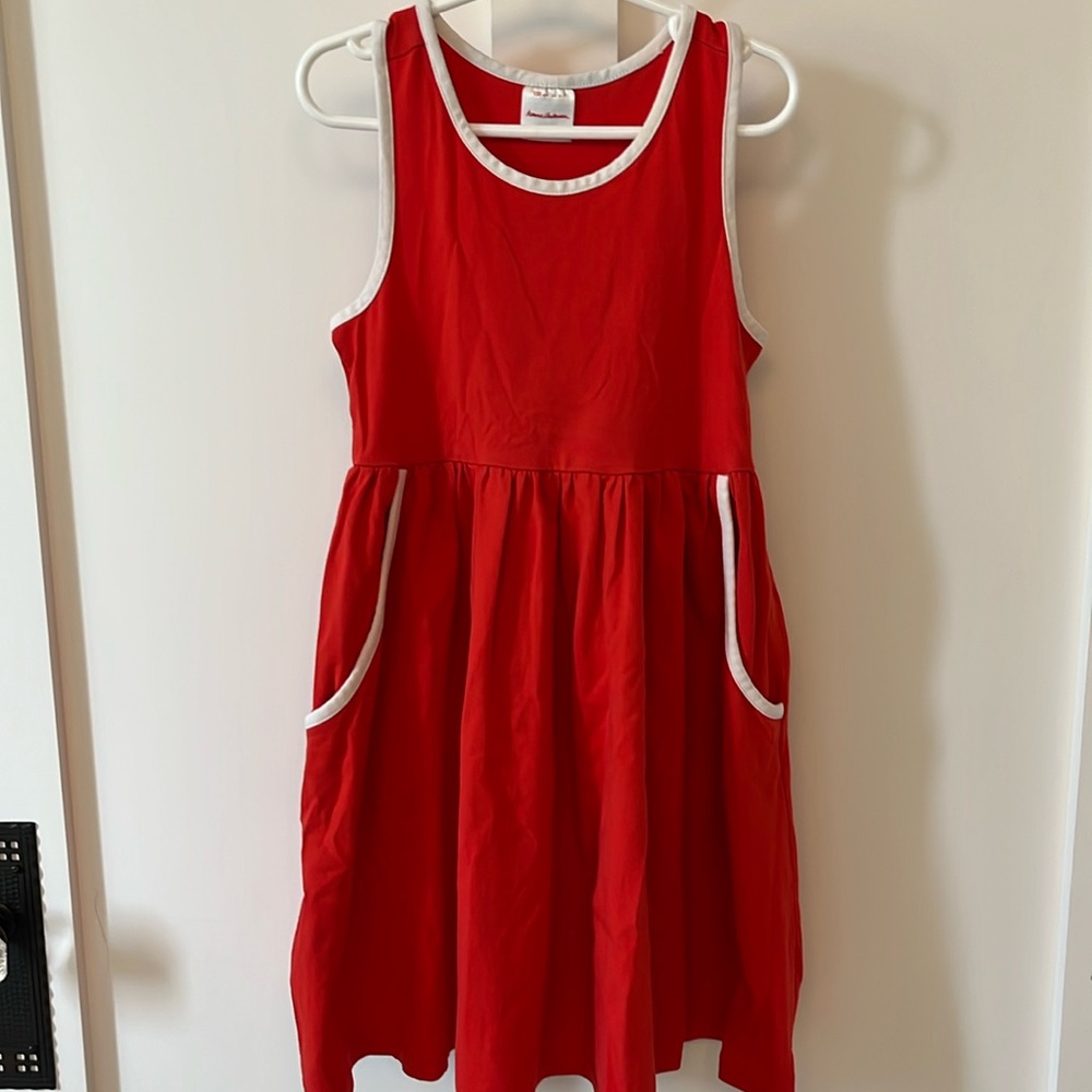 Red Racerback Tank Dress, Hanna Andersson, size 6-7, 120 cm